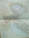 Austro -Ungaria partea occidentala 1888 harta color Austria Boemia Moravia