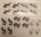 1980 Rusia URSS serie nestampilata ANIMALE cu BLANA 5 blocuri