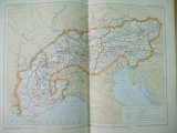 Alpii lantul muntos 1888 harta color