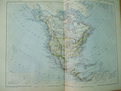 America de Nord 1888 harta color foto