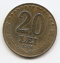 Romania 20 Lei 1993 - 24.1 mm, KM-109 (15) foto