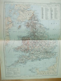 Anglia si Tara Galilor 1888 harta color