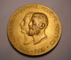 Medalie Regele Carol I Expozitiunea Generala din 1906 Diametru 60 mm Frumoasa foto