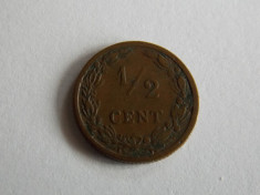 Moneda 1/2 cent 1906 Olanda foto
