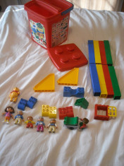 Lego Duplo - 100 piese de construit + galetusa pentru depozitare foto