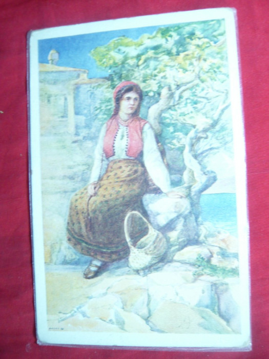 Ilustrata - Femeie in Costum National din Peninsula Istria - Croatia