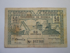 Noua Caledonie 50 centimes 1942 foto