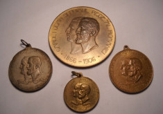 Lot 4 Medalii Regele Carol I - Expozitiunea Generala Romana din Bucuresti 1906 foto