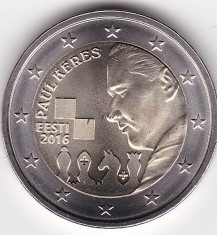 Estonia 2 euro 2016 Paul Keres, UNC foto