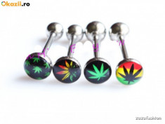 Pierce Piercing Limba Spranceana Nas Ureche Buric Marijuana Rasta Jamaica foto