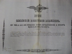 Dolj, Diploma Domneasca pentru boer de neam Florea Brat fiul lui Stan din satul Ghizdavesti 1825 foto