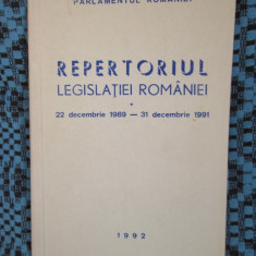 PARLAMENTUL ROMANIEI - REPERTORIUL LEGISLATIEI ROMANIEI 1989 - 1991 (CA NOUA!)