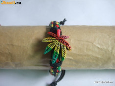 Bratara Frunza Marijuana Rasta Jamaica foto