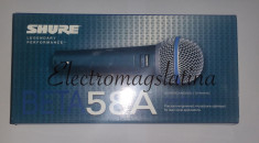 Microfon Profesional Shure Beta 58 cu fir, modelul cu intrerupator &amp;quot;ON-OFF&amp;quot; foto