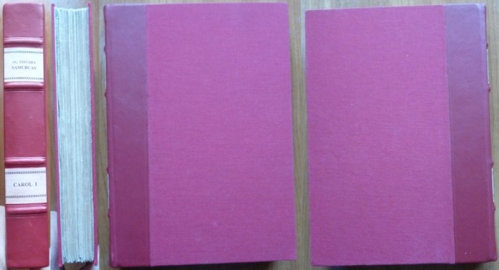 Al. Tzigara Samurcas, Carol I, 1839 - 1939, editia I cu autograf catre Mircea Vulcanescu, legatura bibliofila