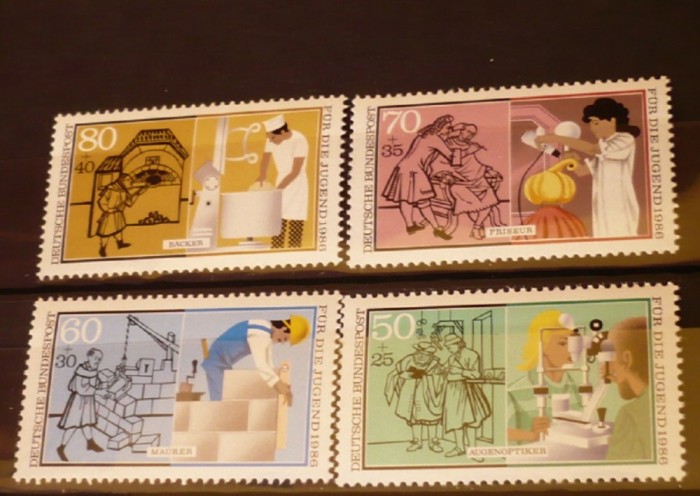 GERMANIA 1986 &ndash; MESERII, serie nestampilata, F145