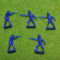 #12 Lot 5 figurine soldati armata, 2cm, plastic, colectie, diorama, albastri