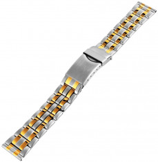 Bratara ceas din otel inoxidabil bicolor - curea metalica - 18mm foto
