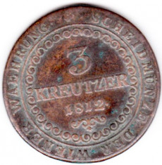 Austria,Ungaria,3 kreuzer kreutzer 1812 B,Kormoczbanya URIAS 32 mm de CALITATE foto