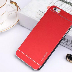 Husa pelicula aluminiu rosie red MOTOMO Iphone 6 4,7" + folie protectie ecran