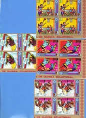 SERIE TIMBRE BLOC DE 4 GUINEA ECUATORIALA SPORT 7 V 1972