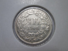 Elvetia.1/2 francs.1946.argint.in cartonas.cod catalog - km23 foto