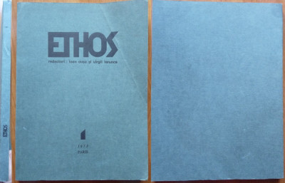 Ethos , revista diasporei , 1973 , Cioran , Horia Vintila , Eliade in editia 1 foto