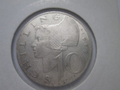Austria.10 schilling.1959.argint.cod catalog km-2882.in cartonas foto