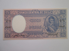 Chile.5 pesos.ND(1947).UNC foto