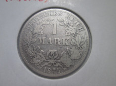 Germania.1 mark.1875(b).argint.in cartonas.cod catalog km-7 foto