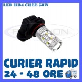 BEC AUTO LED LEDURI HB4 CREE 50W LUMINI DE ZI DRL FAZA LUNGA (FLASH) PROIECTOARE, Universal, ZDM