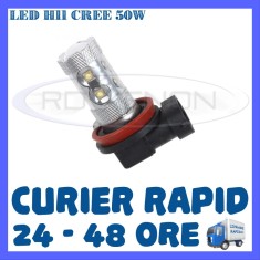 BEC AUTO LED LEDURI H11 CREE 50W LUMINI DE ZI DRL FAZA LUNGA (FLASH) PROIECTOARE