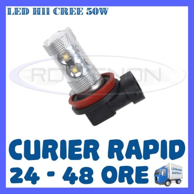 BEC AUTO LED LEDURI H11 CREE 50W LUMINI DE ZI DRL FAZA LUNGA (FLASH) PROIECTOARE foto