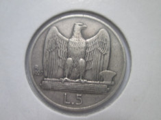 Italia 5 lire 1927 argint foto