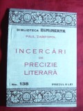 Paul Zarifopol - Incercari de precizie literara -1931- Bibl. Dimineata 138