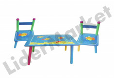 Masuta si scaune pentru copii - imprimeu cu pestisori foto