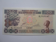 Republica Guineea.100 franci.1960.UNC foto