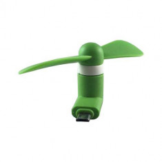 Mini Ventilator Portabil Pentru Telefon Si Tableta Verde foto