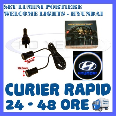 SET 2 x LUMINI LOGO LASER HIUNDAY GENERATIA 6 (12V, CAMION 24V) - LED CREE 7W foto