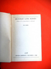 DICTIONAR LATIN ROMAN Ghe Gutu foto