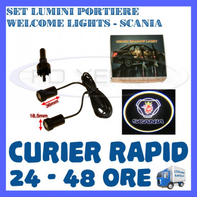 SET 2 x LUMINI LOGO LASER SCANIA GENERATIA 6 (12V, CAMION 24V) - LED CREE 7W foto