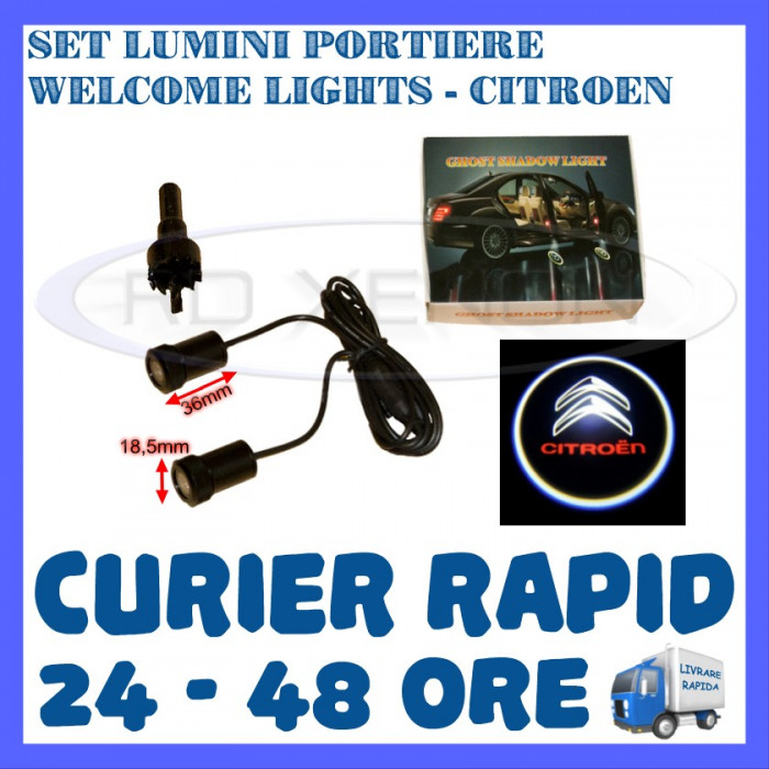 SET 2 x LUMINI LOGO LASER CITROEN GENERATIA 6 (12V, CAMION 24V) - LED CREE 7W