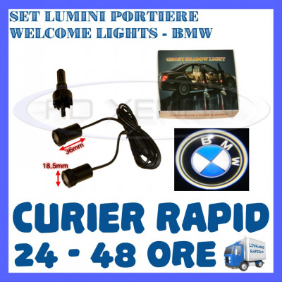 SET 2 x LUMINI LOGO LASER BMW GENERATIA 6 (12V, CAMION 24V) - LED CREE 7W foto