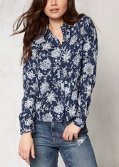 Bluza Only, spate detaliu dantela - art. 15111653 bleumarin floral foto