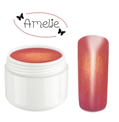 Gel Uv Amelie Color Cu Reflexii Gold De 5 Ml Rosu Red Geluri