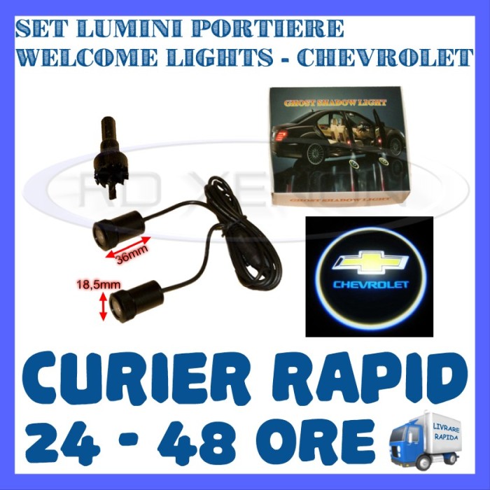 SET 2 x LUMINI LOGO LASER CHEVROLET GENERATIA 6 (12V, CAMION 24V) - LED CREE 7W SET 2 x LUMINI LOGO LASER CHEVROLET GENERATIA 6 (12V, CAMION 24V) - LED CREE 7W