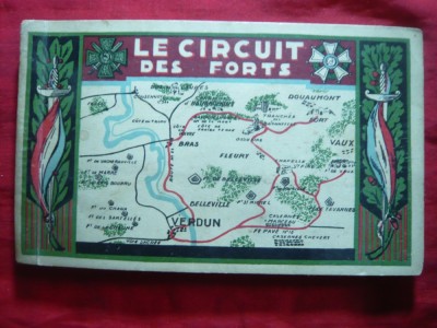 Carnet 20 Ilustrate-Istorie- Circuitul Forturilor la Verdun + harta ,interbelic foto