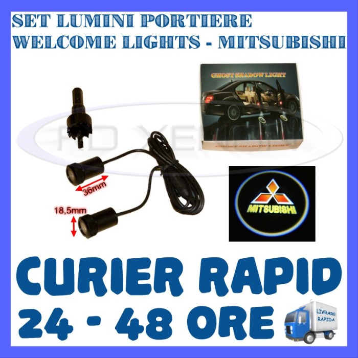 SET 2 x LUMINI LOGO LASER MITSUBISHI GENERATIA 6 (12V, CAMION 24V) - LED CREE 7W SET 2 x LUMINI LOGO LASER MITSUBISHI GENERATIA 6 (12V, CAMION 24V) - LED CREE 7W