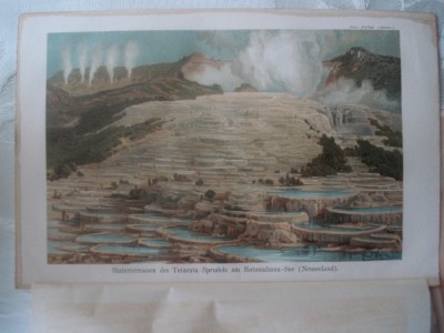 Plansa color cu lacul Rotomahana, Noua Zeelanda , anii 1885-1890 foto