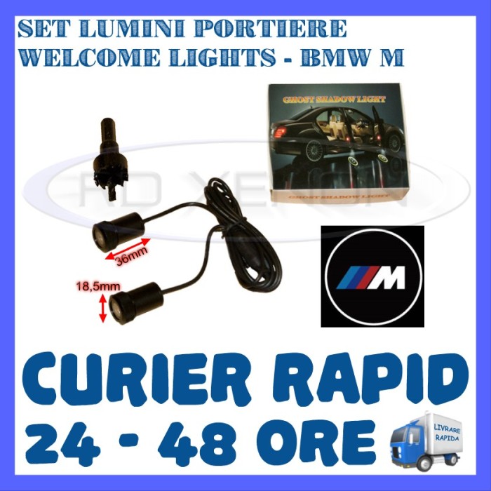 SET 2 x LUMINI LOGO LASER BMW M TYPE GENERATIA 6 (12V, CAMION 24V) - LED CREE 7W SET 2 x LUMINI LOGO LASER BMW M TYPE GENERATIA 6 (12V, CAMION 24V) - LED CREE 7W
